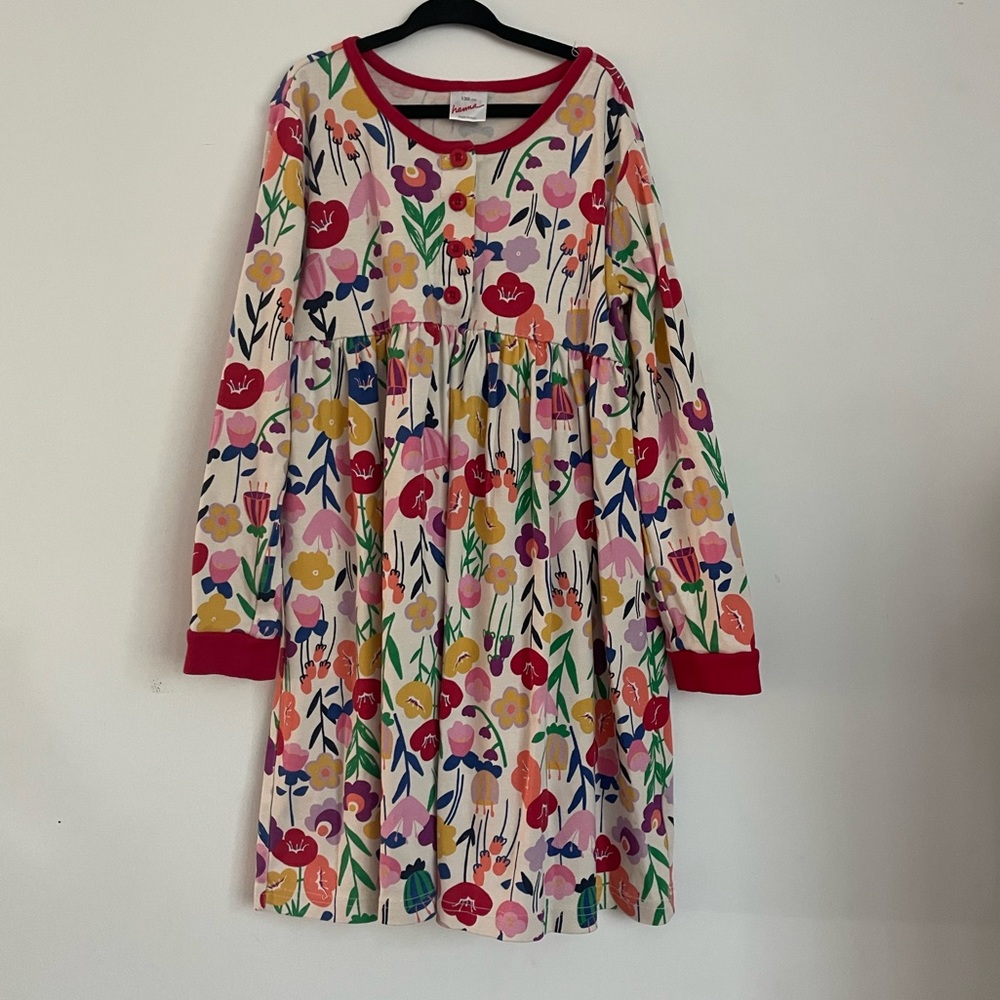 Floral Long Sleeve Kids Casual Dress.